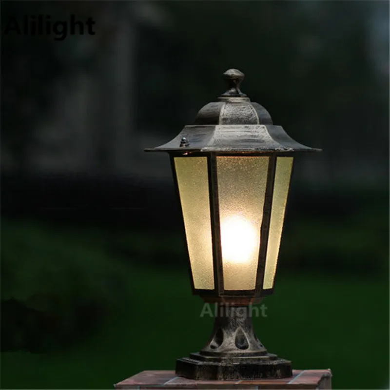 Европейский открытый фонари Колонка светодиодные Iluminacion наружный столб лампы водонепроницаемый внешний светильник алюминий черный/бронзовый