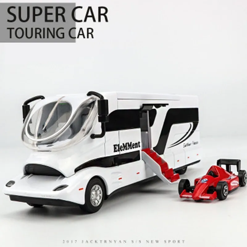 1:32 туристический автобус литая металлическая модель автомобиля 1619а сплав сборный звуковой светильник дверная игрушка для детей Горячая игрушка автомобиль