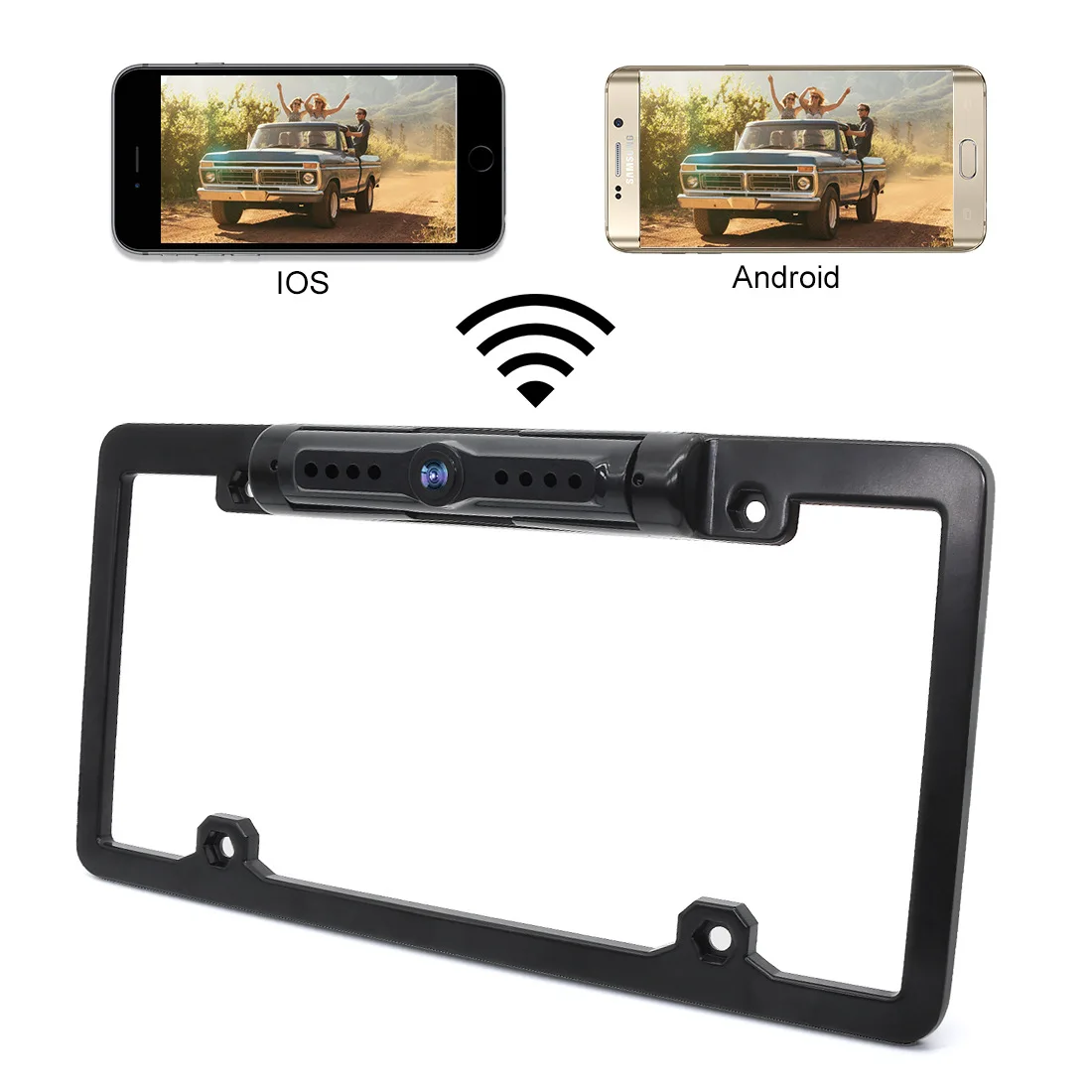

Beauty Box WiFi Wireless Mobile Phone App Camera HD Wide-Angle Waterproof Night Vision American License Plate Frame Reversing Im