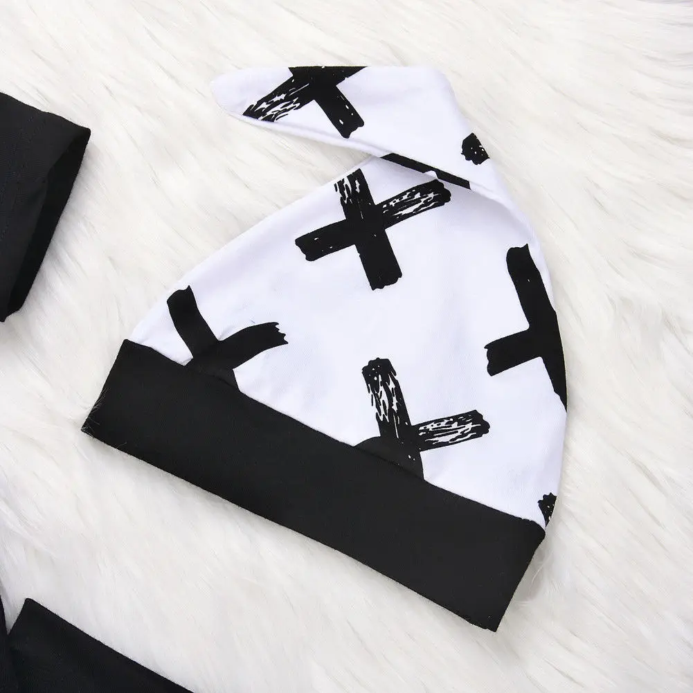 Pudcoco Boy Set 0-24M 3Pcs Newborn Baby Boys Cotton Top Romper Pants Leggings Outfits Clothes