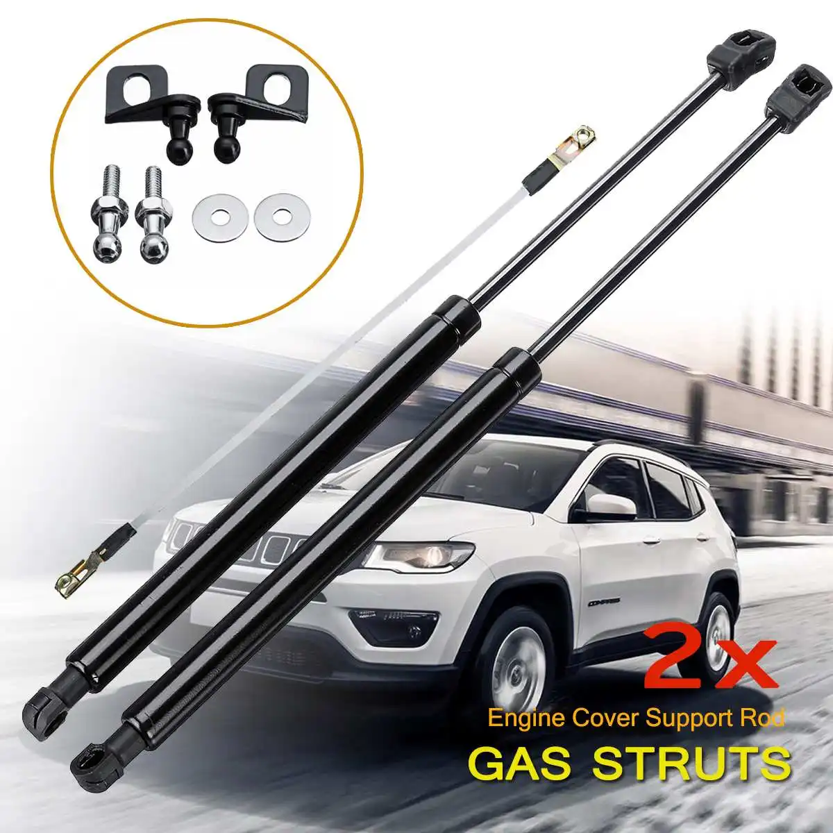 2pcs Car Engine Cover Front Support Rod Gas Struts Support Lifters for