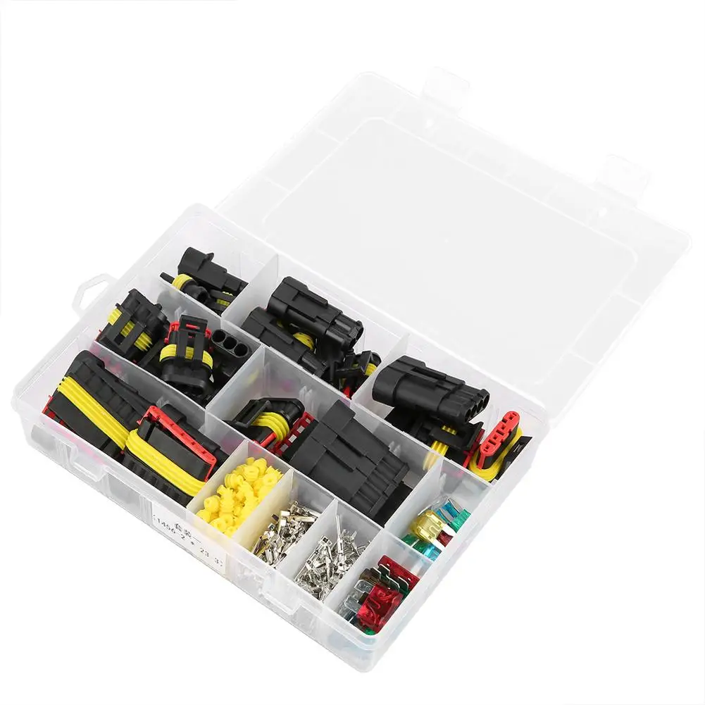 

Car Electrical Wire Waterproof Connector Plug Kit 1-6 Pin with Car Blade Fuse Durable