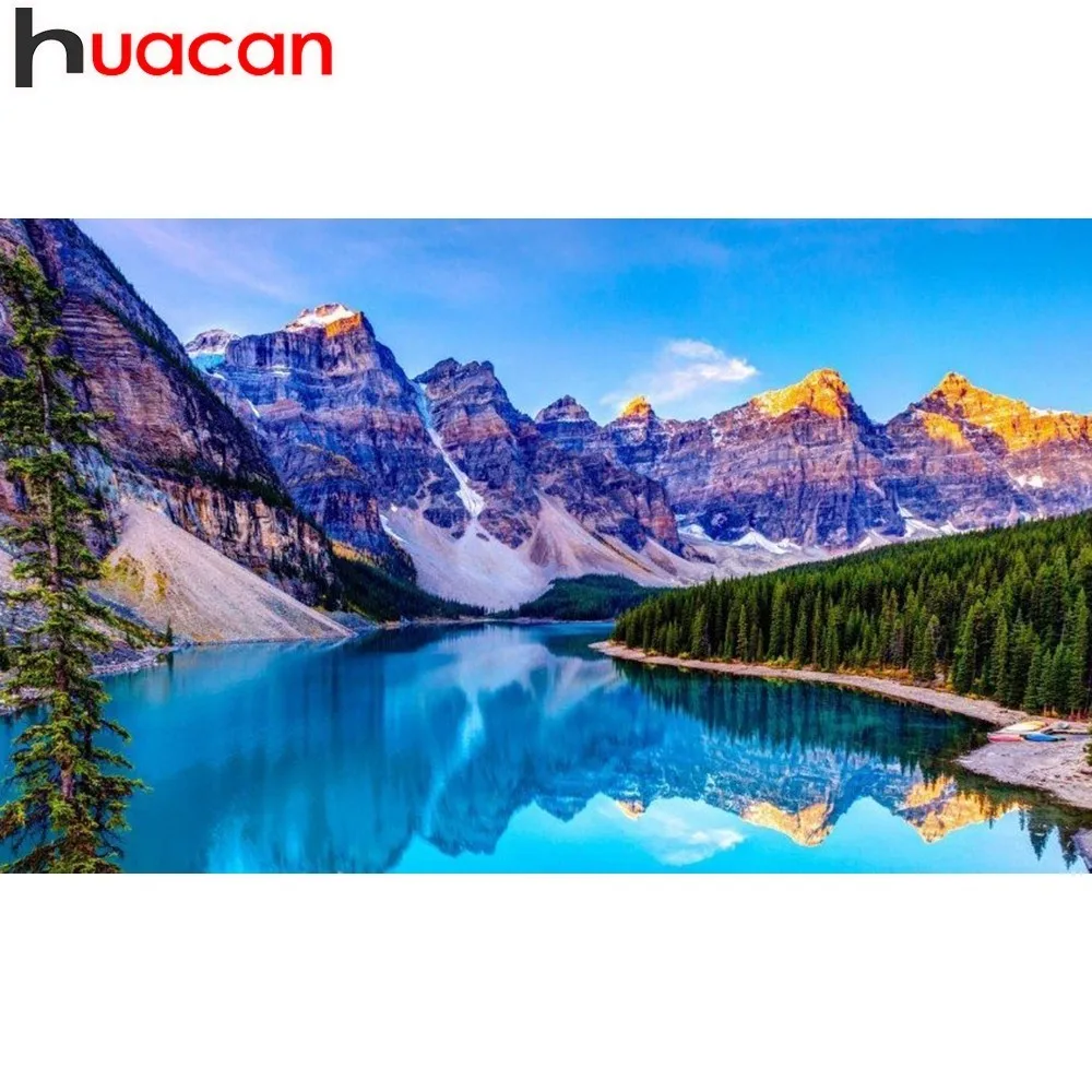 

HUACAN Paint With Diamonds Landscape 5D Diamond Painting Full Square Mountain DIY Picture Of Rhinestone Embroidery Scenery
