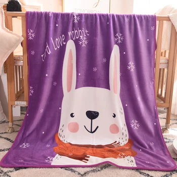 

New Cartoon Rabbit Pattern Child Blanket Soft Flannel Blanket Spring and Autumn Thin Section Washable Blanket 1PCS
