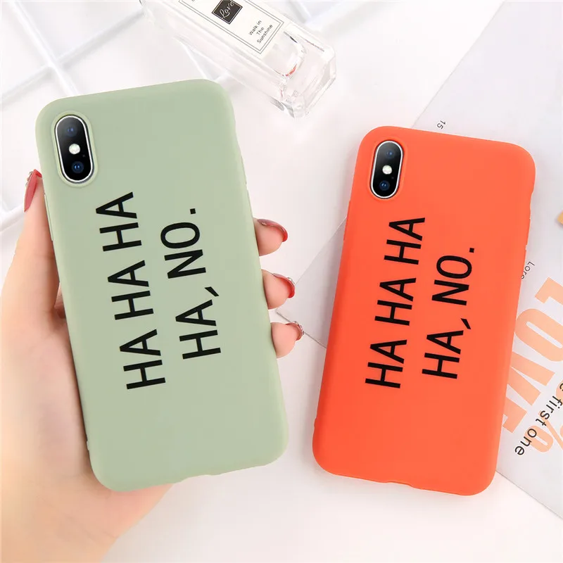 

Ottwn Funny Letter Phone Cover For iPhone 6 7 8 Plus X XR XS Max Letter HAHAHA Case For iPhone 6 6S Plus Soft Silicon Back Cover