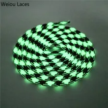 Weiou/спортивная обувь для мужчин и женщин; круглый носок; светится в темноте; шнурки; два цвета; смешанные флуоресцентные светящиеся шнурки для кроссовок; парусиновая обувь