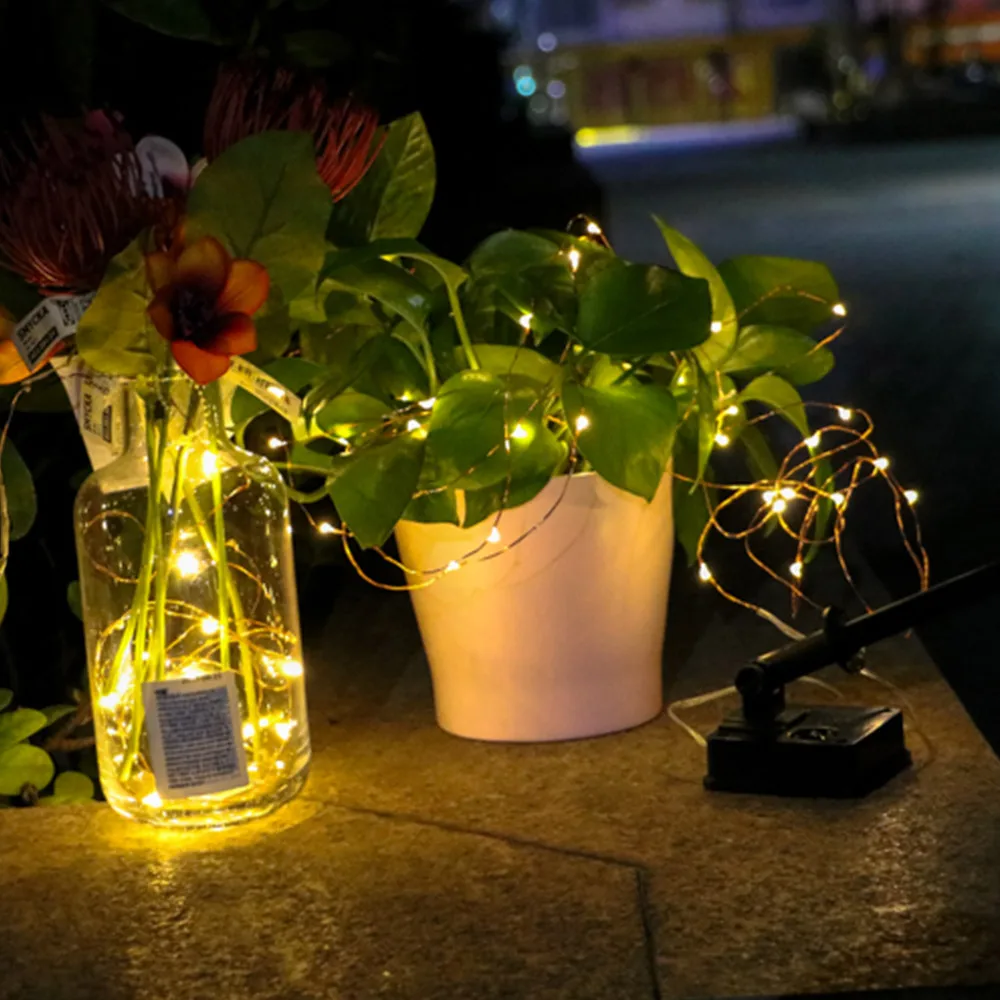 

5M/50LEDs Flexible Solar powered Copper Wire String Fairy Waterproof Light Home Decor