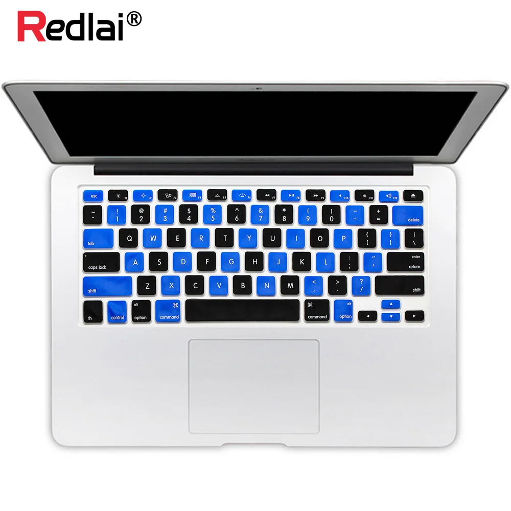 Redlai US English Alphabet Soft Silicone Keyboard Skin Sticker Cover For Apple MacBook Air 13