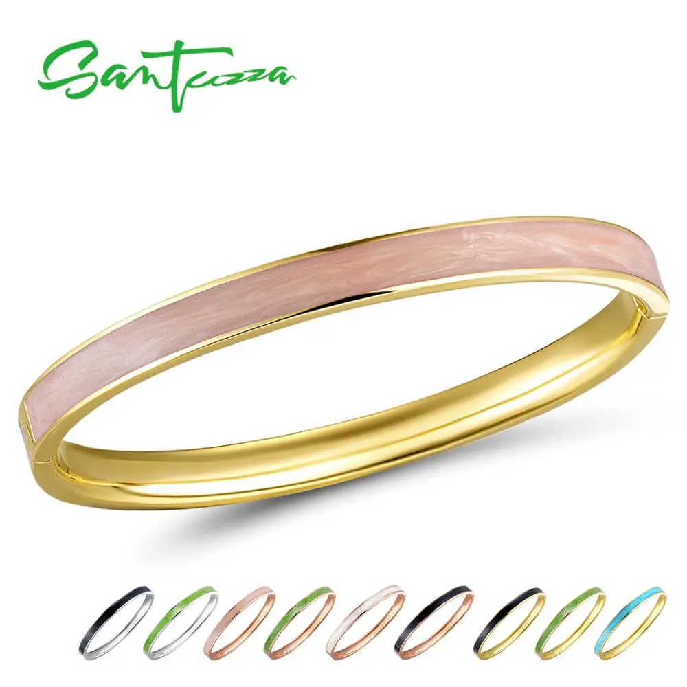 Najtaniej SANTUZZA bransoletka dla kobiety prosta zwięzła wielobarwna emalia bransoletka Bangle najwyższej jakości strona modna biżuteria HANDMADE
