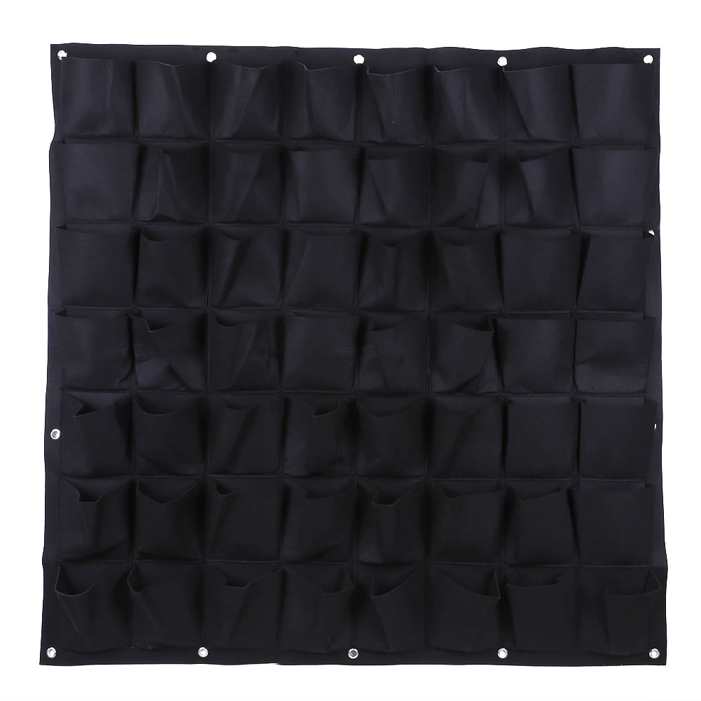 

Promotion! 56 Black Pocket Grow Bags Outdoor Vertical Greening Hanging Wall Garden Plant Bags Wall Planter Indoor Outdoor Herb P