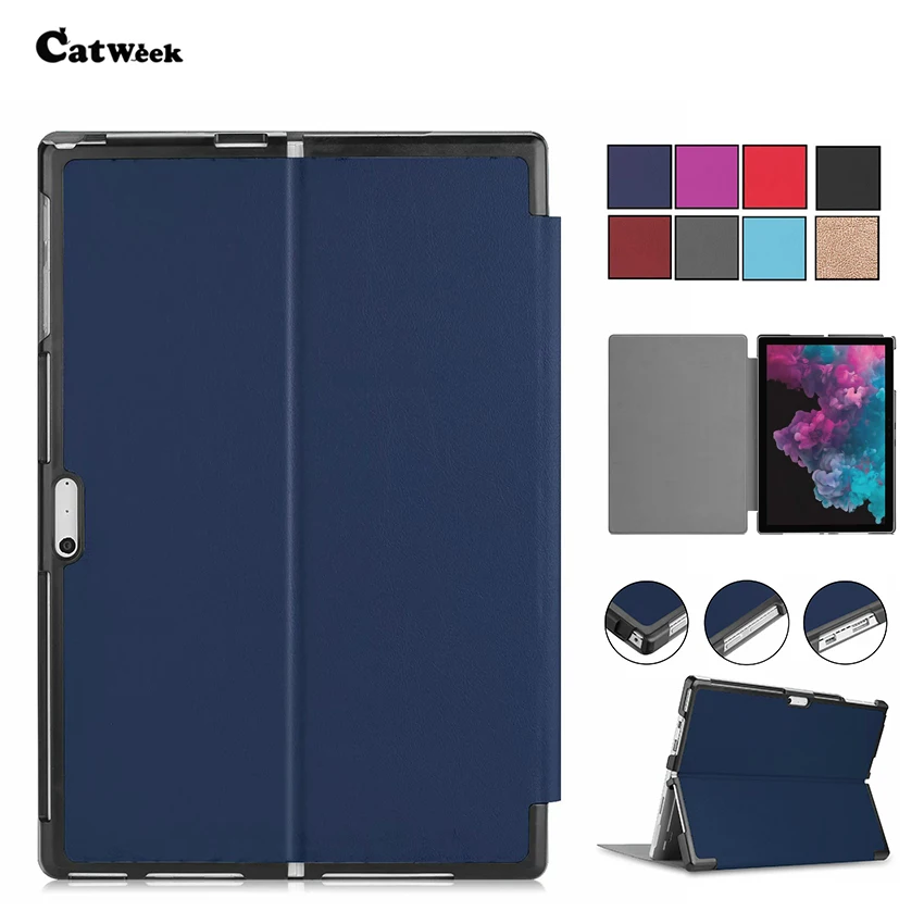 

Tablet Case For Microsoft Surface Pro PU Leather Slim 12.3'' Protective Stand Cover For Microsoft Surface pro 4 5 6 Tablet Skin