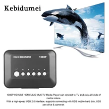 Kebidumei 1080P ТВ Видео плеер SD/MMC медиаплеер SD MMC RMVB MP3 Мульти ТВ USB HDMI медиаплеер коробка поддержка USB жесткий диск Dr