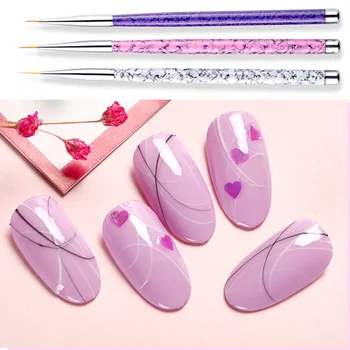 

3Pcs/Set Kawaii Nylon Paint Brush Miniature Fineliner Nail Art Drawing Brushes Acrylic Painting Brush Pens School Art Supplies