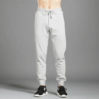 

#1815 Plus Size Casual Sweatpants Men Red/Black/Grey Streetwear Skinny Hip Hop Trousers For Men Cotton Elastic Waist Slim Fit
