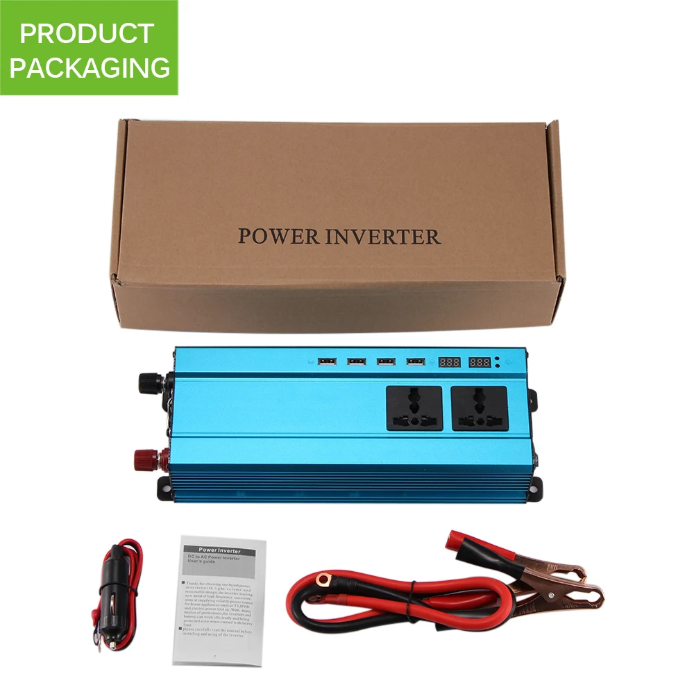 Power Adapter 5000W Solar Car Power Inverter LED DC 12V to AC 220V/12V to AC 110V Sine Wave Converter with 4 USB Interfaces