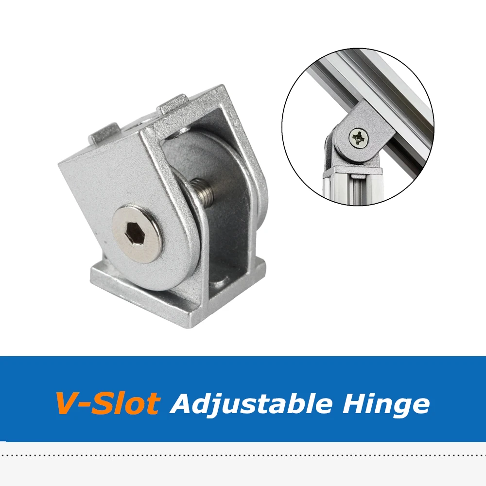 

1pc CNC 3D Printer Parts 20*20*27mm Aluminum Angle Connector Adjustable Hinge Compatible With V-Slot C-Beam