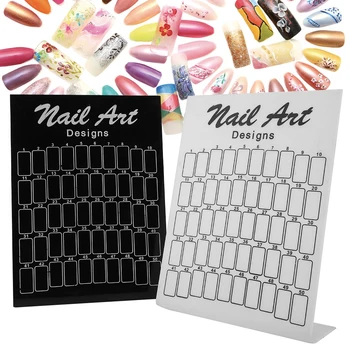 

50Pcs Nail Art False Tips Chart Display Board Nailtips Polish Gel Color Card