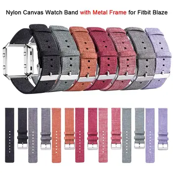 

Nylon Canvas Straps For Fitbit Blaze Replacment Wristband Bracelet Wrist Belt Fit Bit Smartwatch Straps Wrist Band Metal Buckle