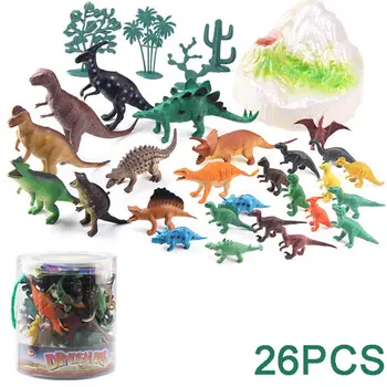 

RCtown 26Pcs Mini Simulate Dinosaurs DIY Building Blocks Set Educational Toys for Kids