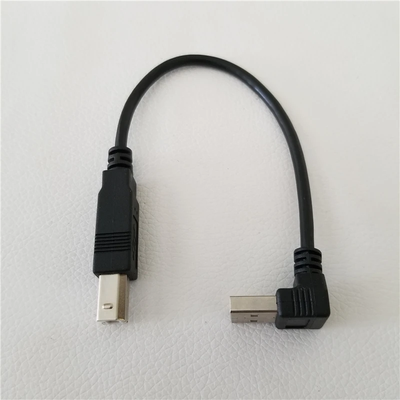 

90 Degree Up Angle USB 2.0 Male Type B Printer Port Adapter Data Cable for Printer Hard Drive Scanner Black 20cm