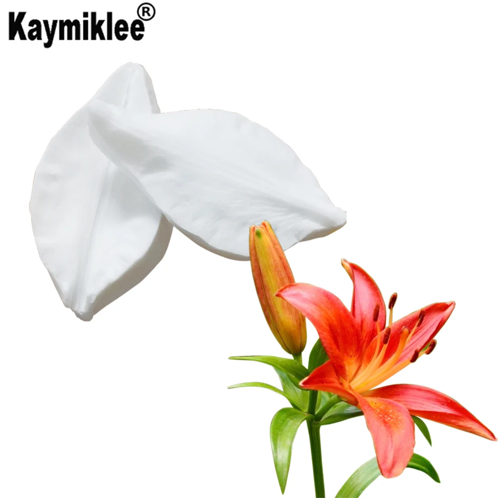 

Large Lily Pattern Veiners Silicone Mold Sugarcraft Texture Cake Mold Flower Mould for DIY Cake Decoration M2180