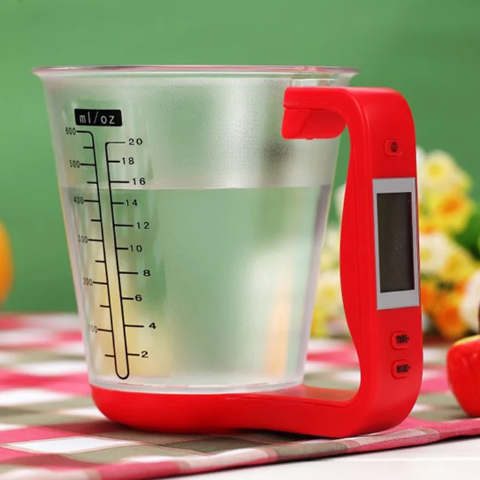 

Hostweigh Measuring Cup Kitchen Scales Digital Beaker Libra Electronic Tool Scale with LCD Display Temperature Measurement Cups
