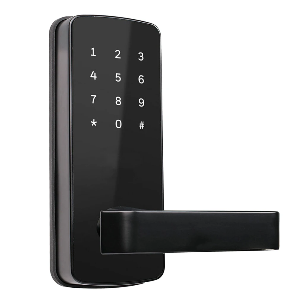 

Modern Black Alloy Keyless Touch Screen Doorlock Door Lock with Backlight, Card+Key+Code