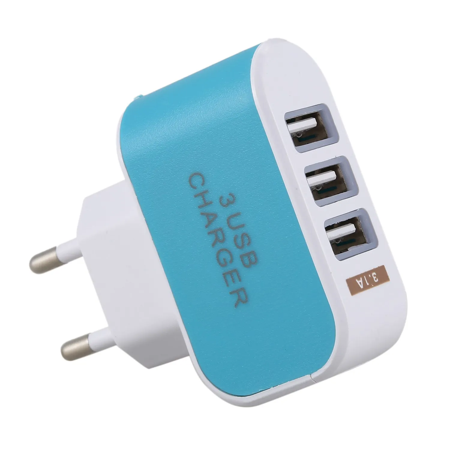 Портативный 3 порта Usb штепсельная вилка ЕС Светодиодный светильник зарядное