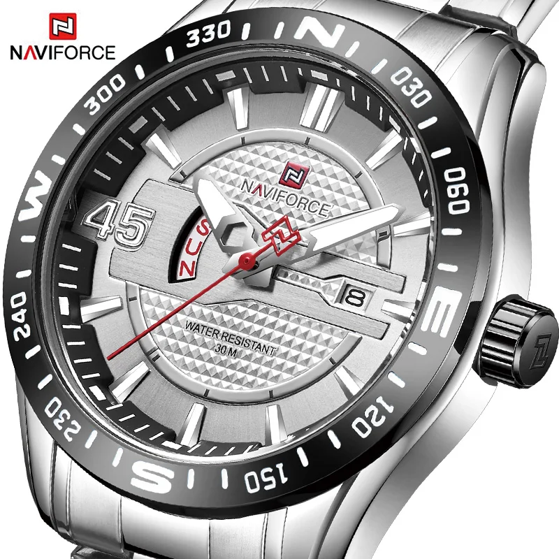 

NAVIFORCE Men's Business Affairs Electroplate Watch Men Luxurious Quartz Wristwatches Date Display Male Clock Relogio Masculino