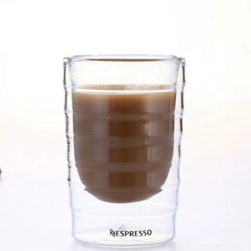 Стеклянная es Caneca ручная выдувная Двухстенная сыворотка протеин Canecas Nespresso