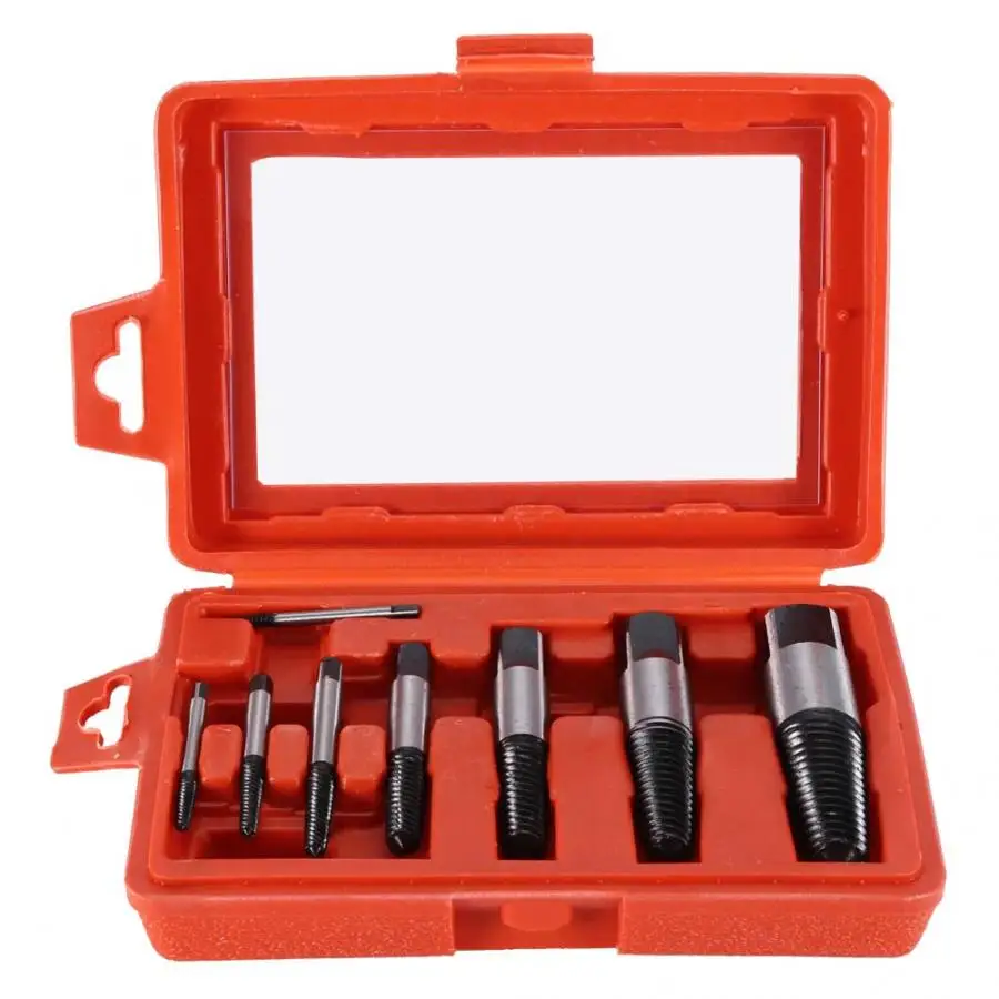 

8Pcs Broken Damaged Water Pipe Screw Bolt Extractor Remover Easy Out Set Useful Hand Tool set