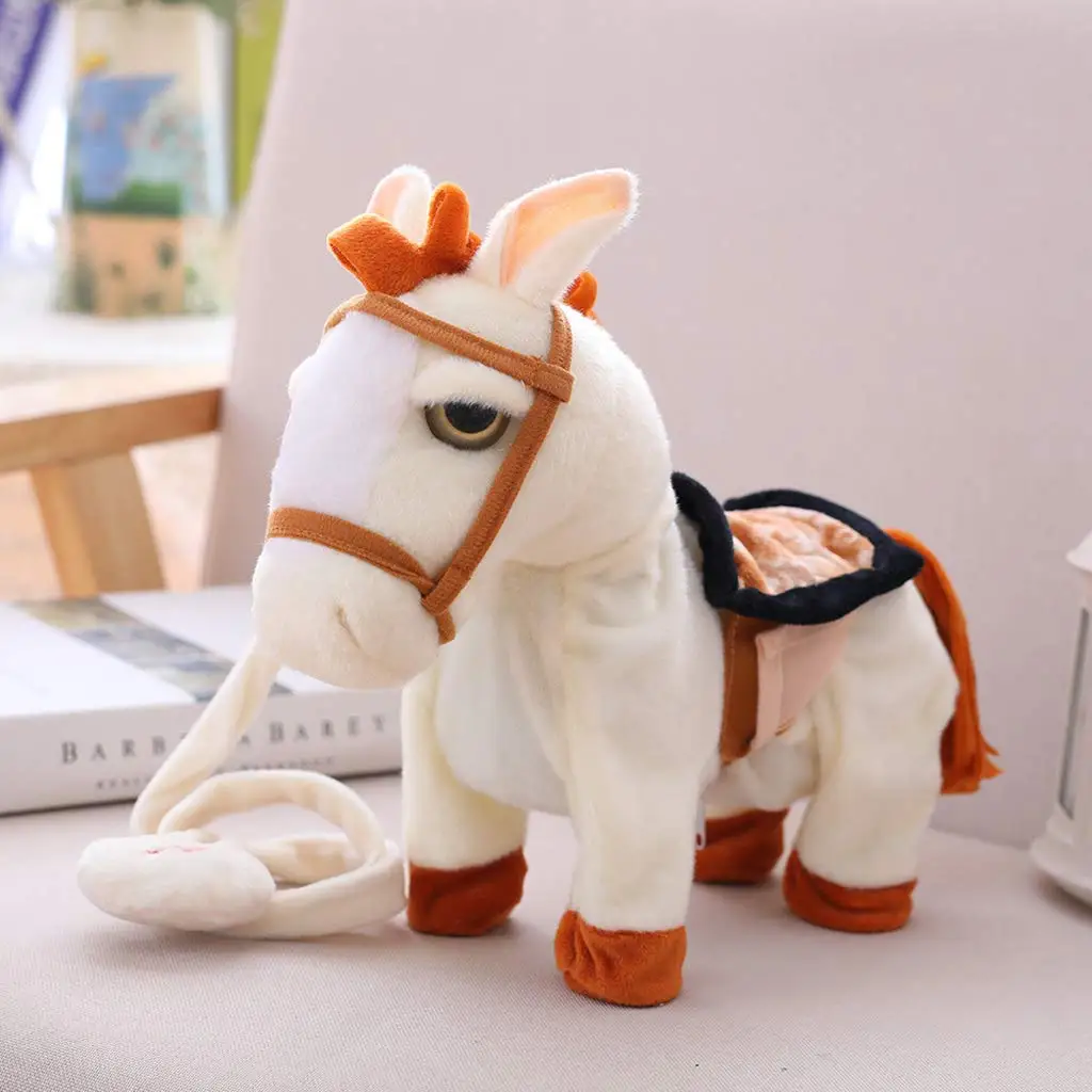 Plush Pony Toy Electronic Horse Doll Singing Dancing Stuffed Animal Educational Toys Birthday Gift for Children Kids Toddler