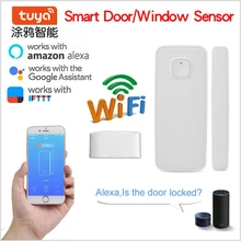 Умный WiFi датчик для двери, приложение окно дверь открытый датчик безопасности сигнализация магнитный переключатель работа с Google Home Alexa Tuya Smart Life