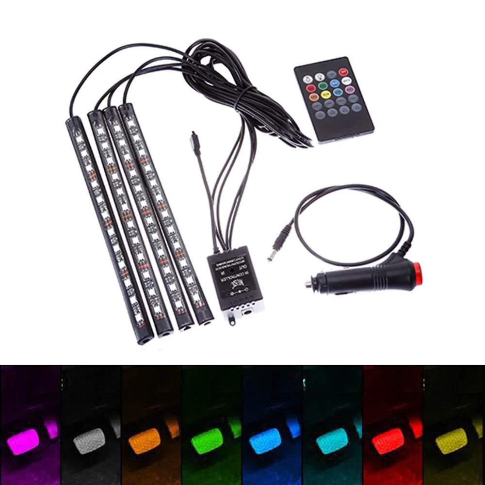 Светодиодная ленсветильник RGB для автомобиля водонепроницаемая LED полоска с