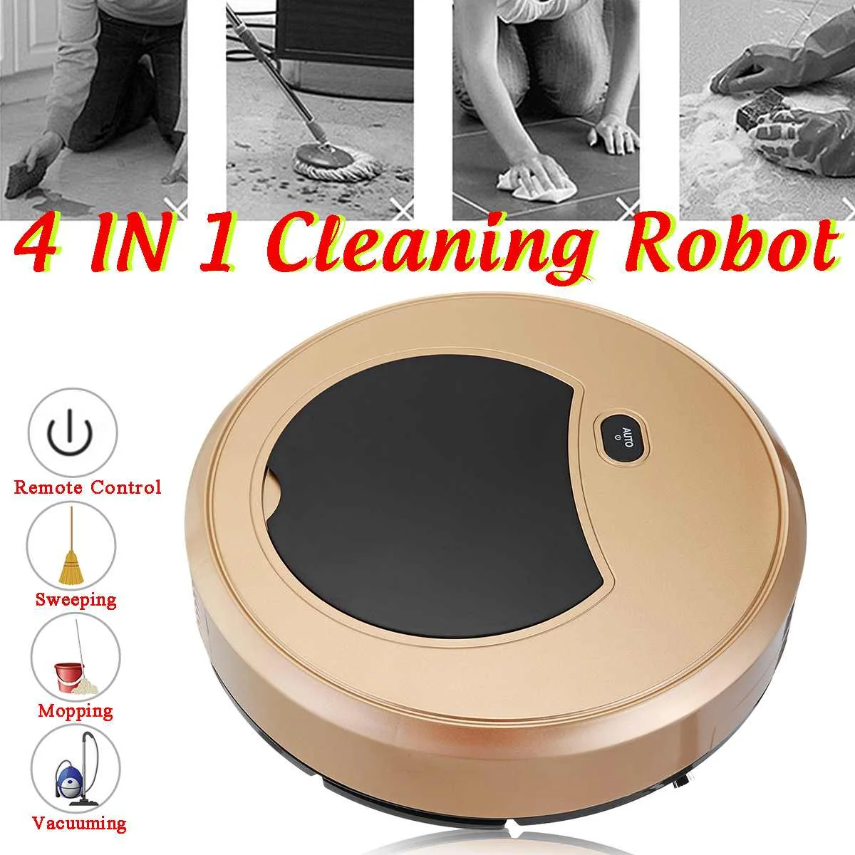 

Automatic Vacuum Smart Cleaning Robot Cleaner 4 IN 1 Sweeper Mop With Remote Control Sweeping USB Charger US Plug Strong Suction
