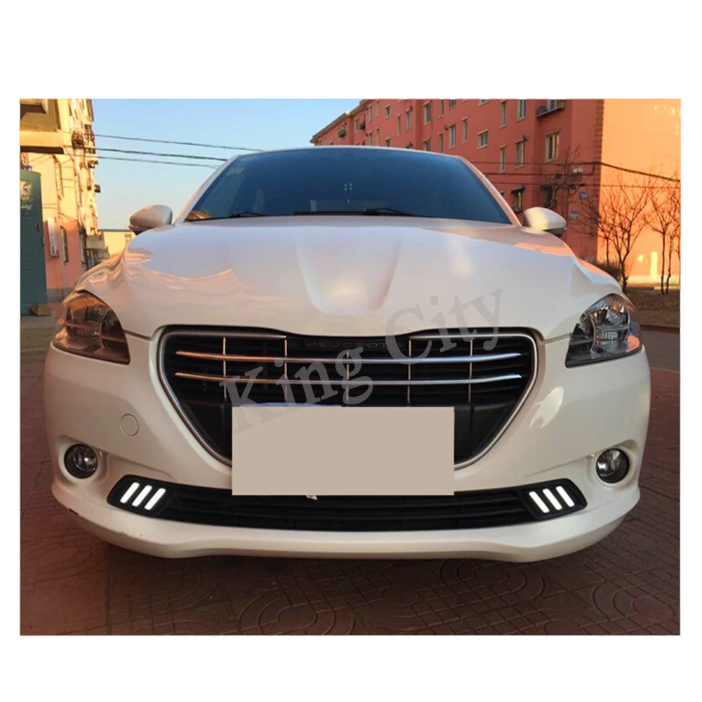CAPQX 1 пара для Peugeot 301 2014 2015 передний светодиодный светильник DRL дневные ходовые