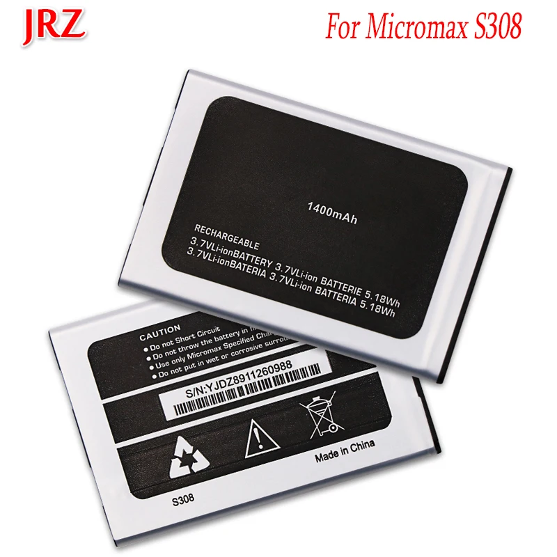 JRZ 3 7 в 1400 мАч Высококачественный аккумулятор для телефона Micromax S308 сменные