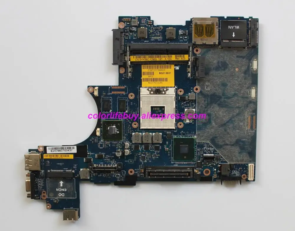 

Genuine YH39C 0YH39C CN-0YH39C LA-5472P w N10M-NS-S-B1 GPU Laptop Motherboard for Dell Latitude E6410 Notebook PC