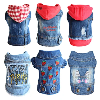 

Fashion Dog Jeans Coat Jacket Small Medium Breed Dog Clothes Hoodie Denim Pet Clothing Chihuahua Shih Tzu Outfit Dropshipping