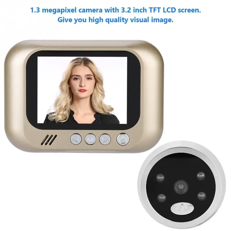 

3.2inches TFT LCD Screen Digital Door Viewer 120 Degrees IR Night Vision Peephole Camera Door Bell 2019 New Style