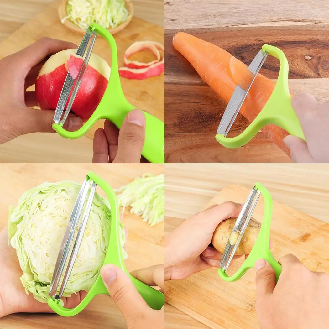Stainless Steel Vegetable Slicer Multi-function Kitchenware 42g Green Fruit & Tools