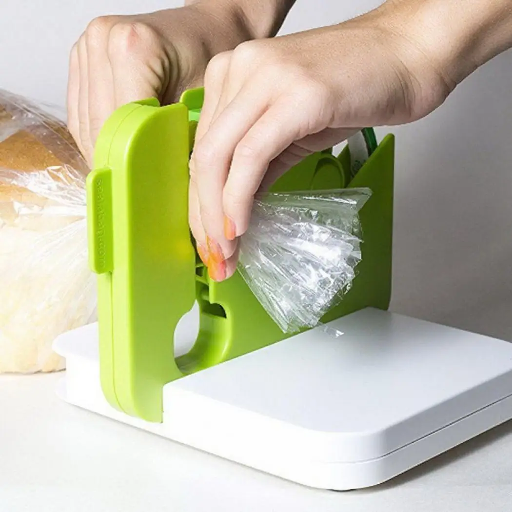 

Practical Portable Household Bag Neck Sealer Device Home Supermarket Square Red Green Tape Seal Useful Home Kitchen Shop Tools