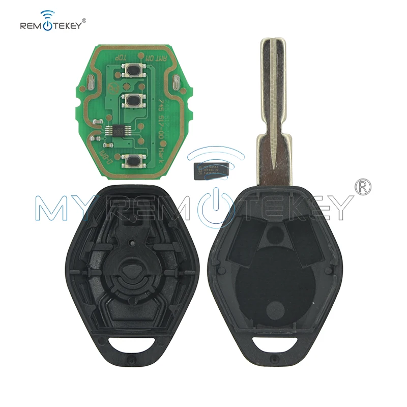 

Remtekey Replacement Remote Control Key 3 Buttons EWS System 434MHZ PCF7935 ID44 Chip HU58 For BMW 3 5 7 Series E38 E39 E46 key