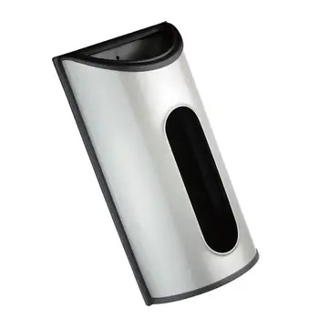 

Stainless Steel Trash bag Dispenser Wall-mounted Grocery Bags Organizer Holder for Kitchen Bathroom