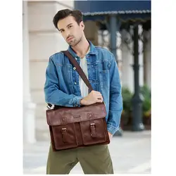 Одежда высшего качества для мужчин сумки Бизнес 100% пояса из натуральной кожи ноутбук 14 дюймов Человек Винтаж Crossbody сумка мужской