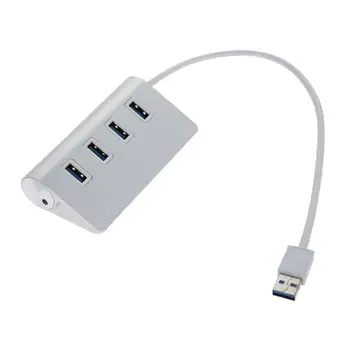 

4 Port Aluminum USB 3.0 Hub Power Adapter for Apple Mac Air PC Laptop