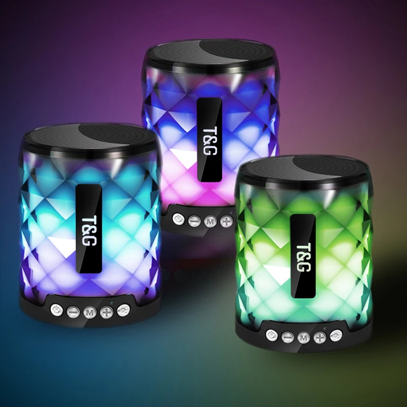 TG цветная светодиодная bluetooth колонка портативная уличная басовая Громкая