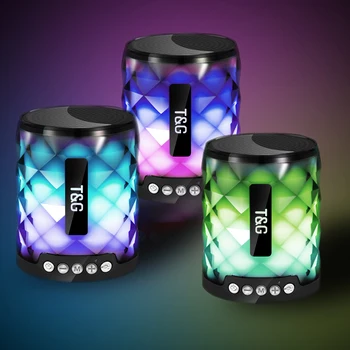 

TG155 Bluetooth Speaker Seven Color Diamond LED Light Outdoor Wireless Subwoofer Support Handsfree Call TF Card USB