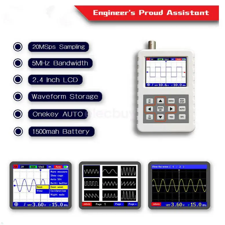 DSO FNIRSI PRO 5 МГц Пропускная способность 20 MSps Мини Портативный ЖК-дисплей цифровой осциллограф
