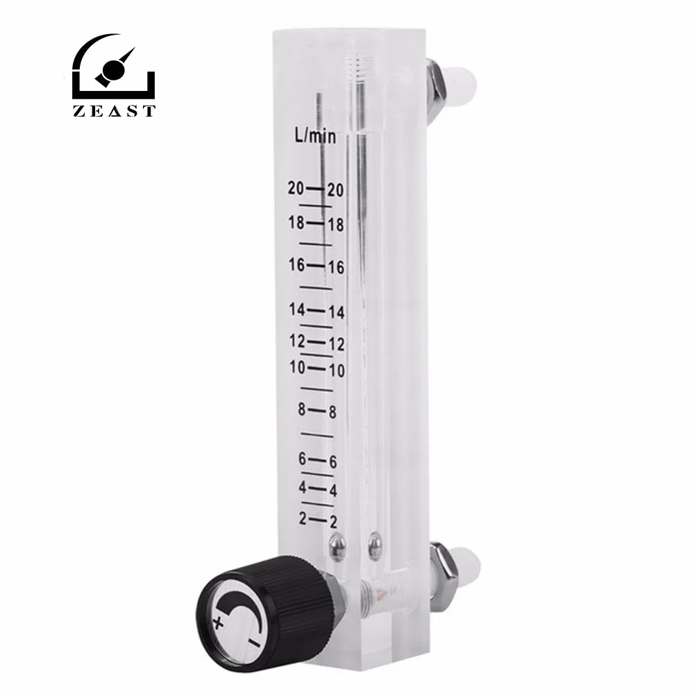 

LZQ-7 2-20 LPM Gas Flow Meter with Control Valve Flow Meter for Oxygen/Air/Gas Measurement New